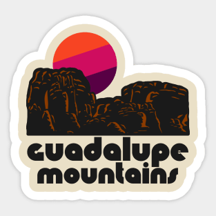 Retro Guadalupe Mountains ))(( Tourist Souvenir National Park Design Sticker